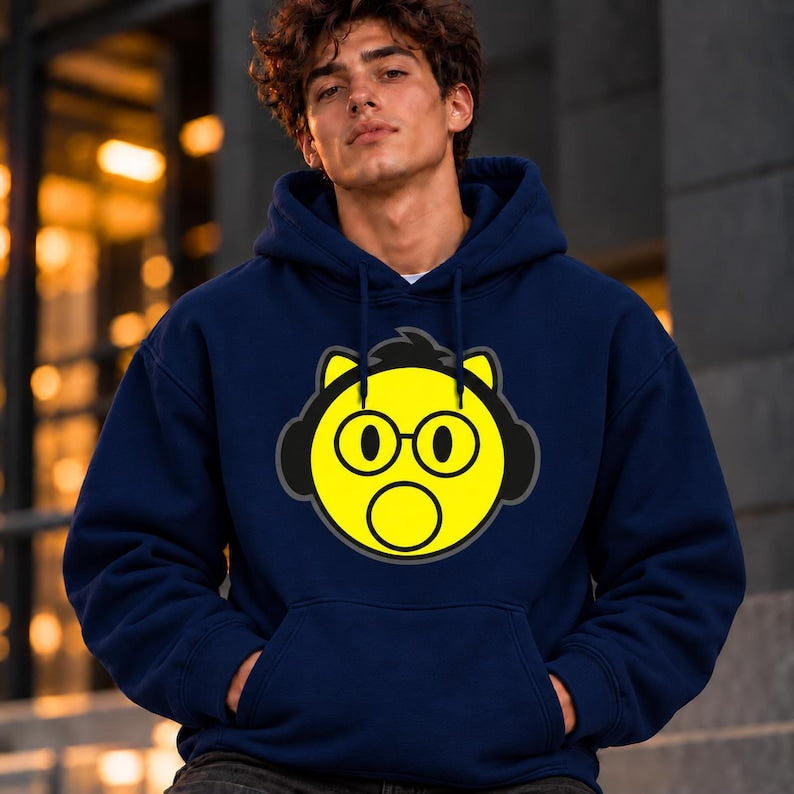 Yellow Face Headphones Hoodie