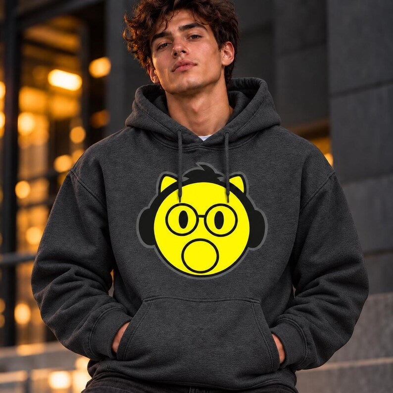 Yellow Face Headphones Hoodie