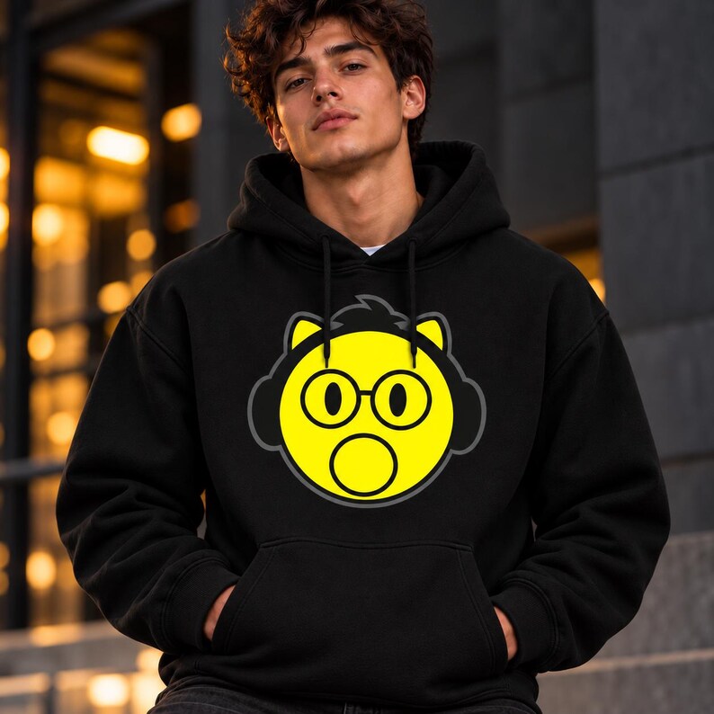 Yellow Face Headphones Hoodie