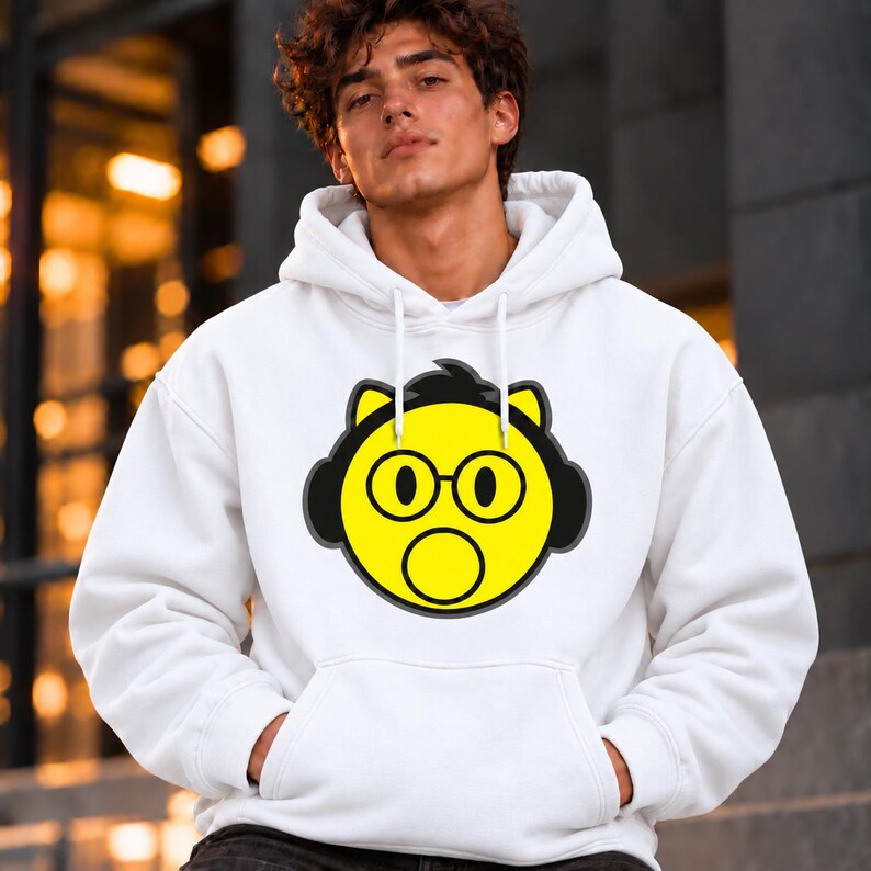 Yellow Face Headphones Hoodie