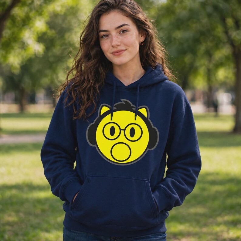 Yellow Face Headphones Hoodie