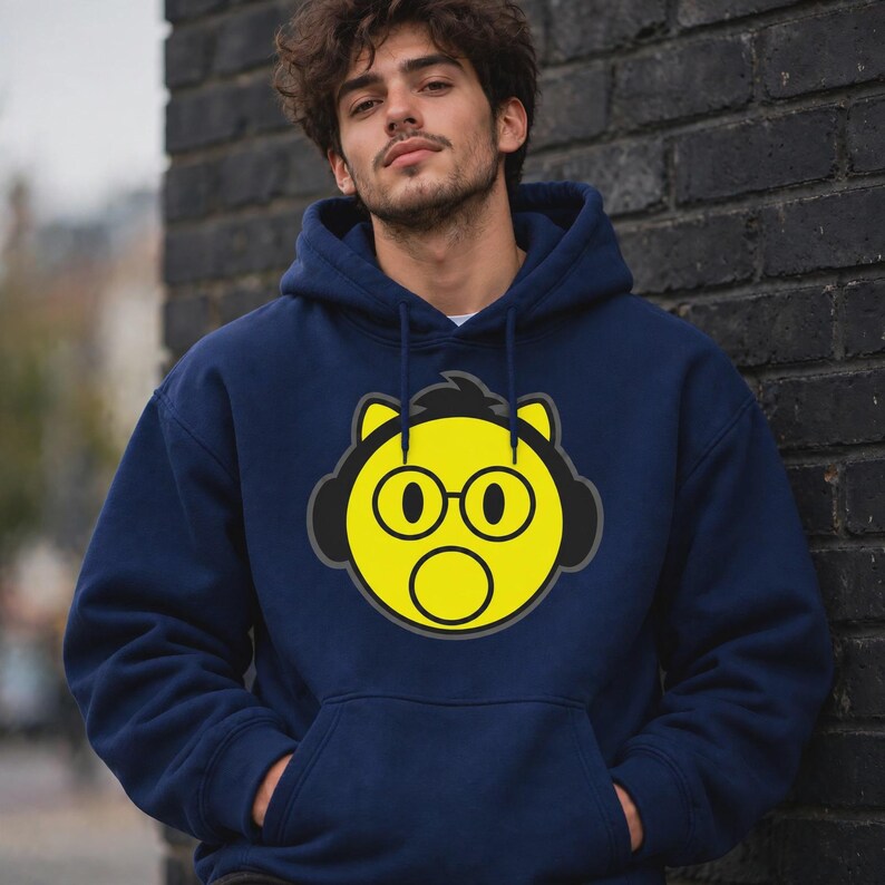 Yellow Face Headphones Hoodie