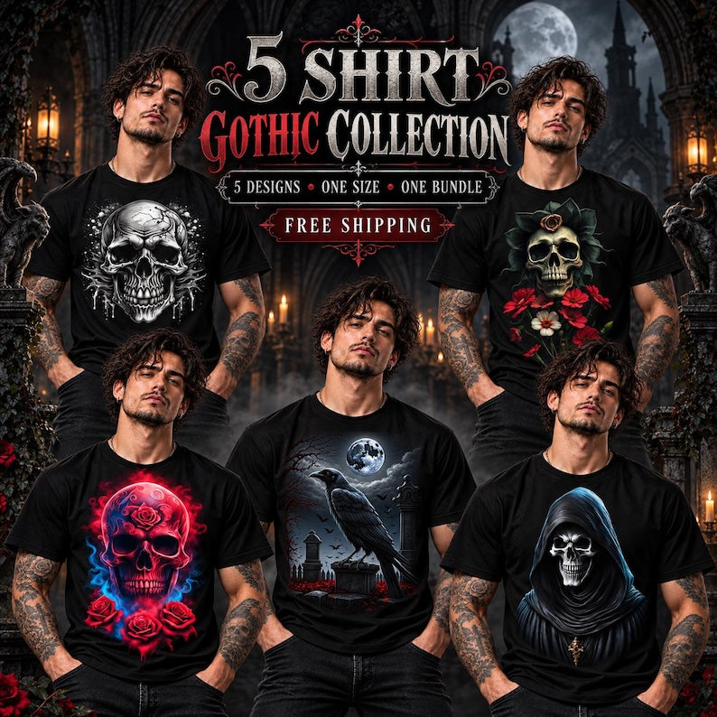 Gothic Skull T-Shirt Bundle
