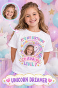 Custom Photo Unicorn Dreamer Kids T-Shirt