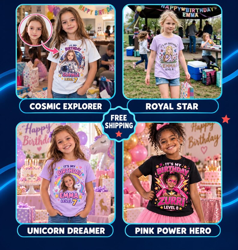 Custom Photo Unicorn Dreamer Kids T-Shirt