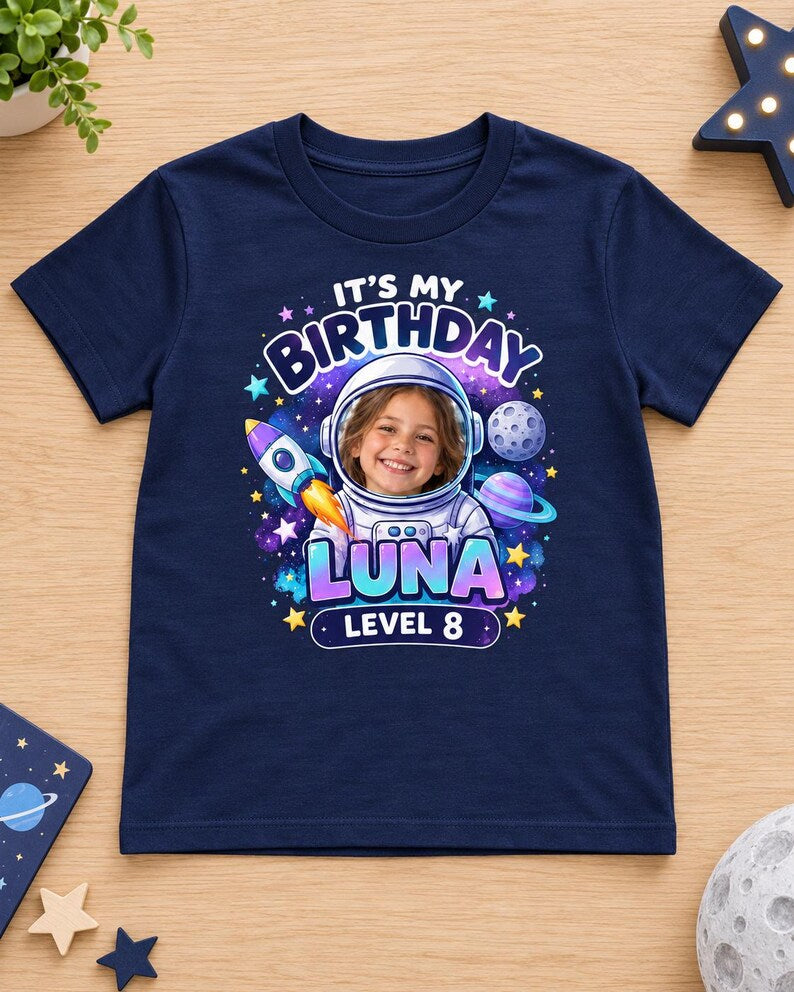 Custom Photo Astronaut Kids T-Shirt