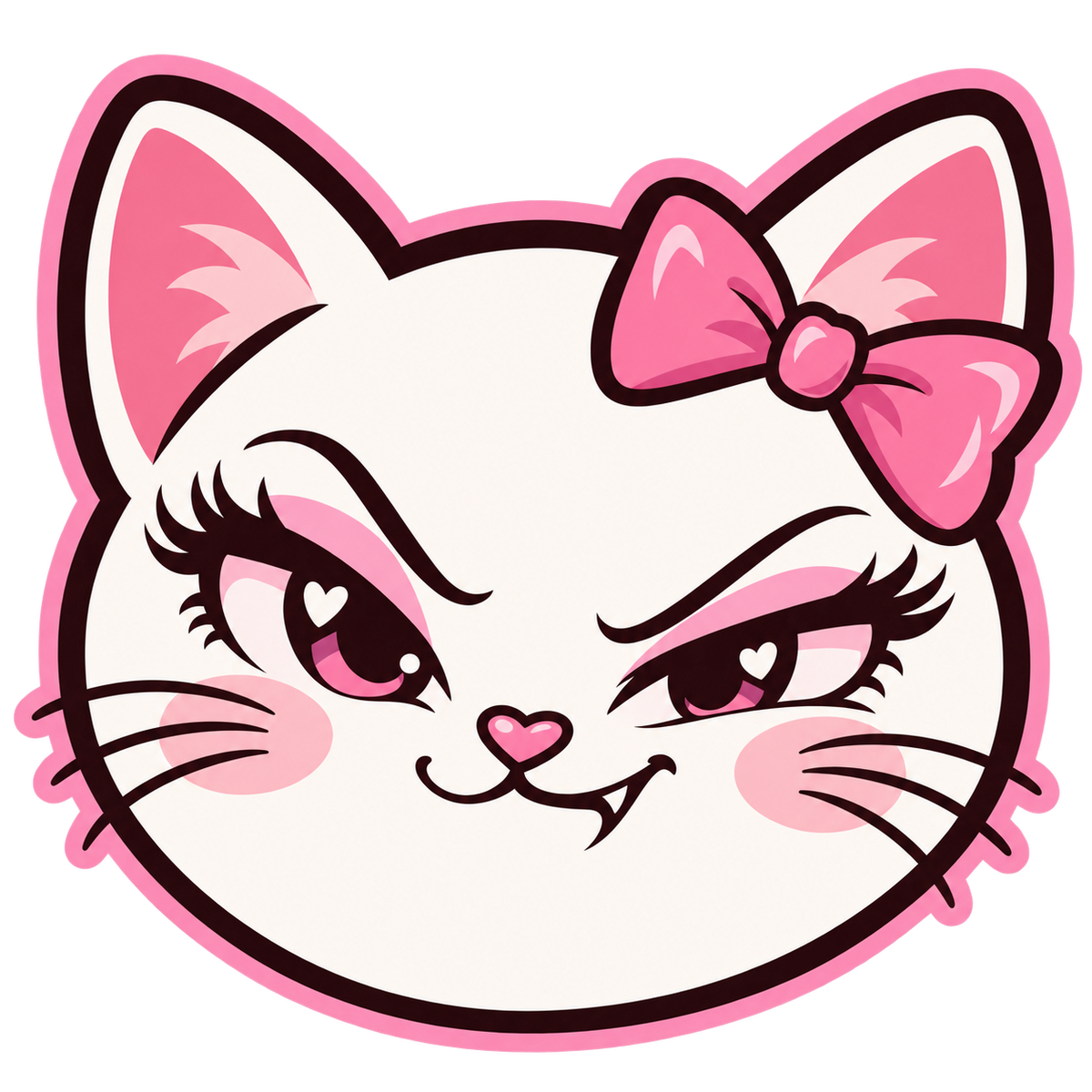 Soso the Cat graphic - white kitty with pink bow